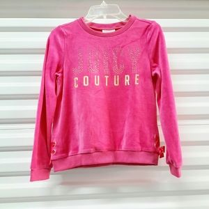 Juicy Couture Girls Sweater Sweatshirt Size 8/10 Pink Long Sleeve Rhinestone